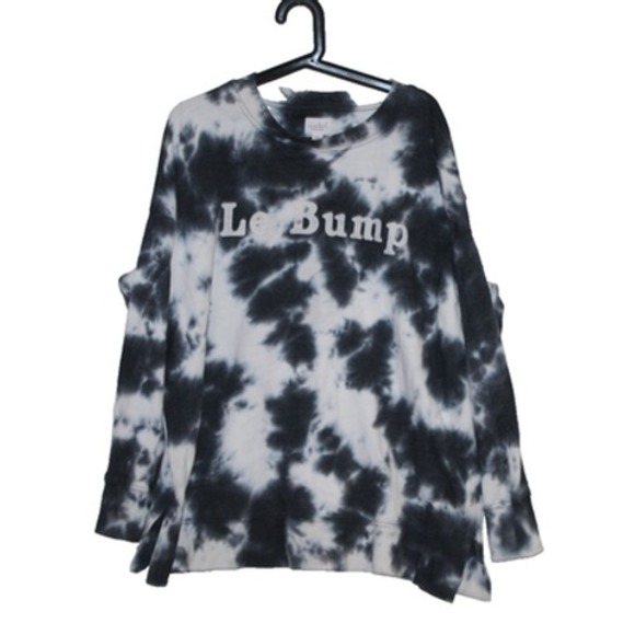 Isabel Marant Étoile Tops - Isabel Marant Étoile Le Bump Tie-Dye Oversized Cotton Sweatshirt XXL Black White